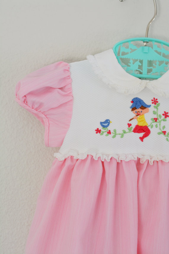 Toddler Dress Vintage 70s Baby Clothes