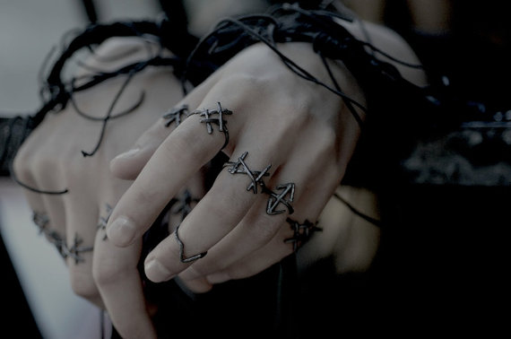 Rune Rings, set of 6, sterling silver twig rings - Joanna Szkiela x Ovate collaboration