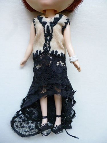 Custom Jackie Ramone Middie Blythe Doll Takara OOAK Flapper Girl 8" Art Doll