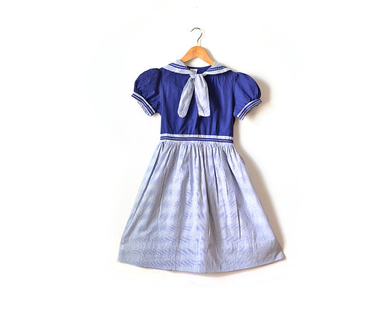 Sailor Dress, 1950s Girls Dress, 50s Girls Dress, Little Gir
