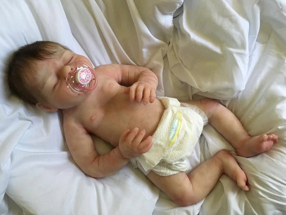 Solid Silicone Reborn Baby Girl  #1 "Taylor" by Mitchell Babies