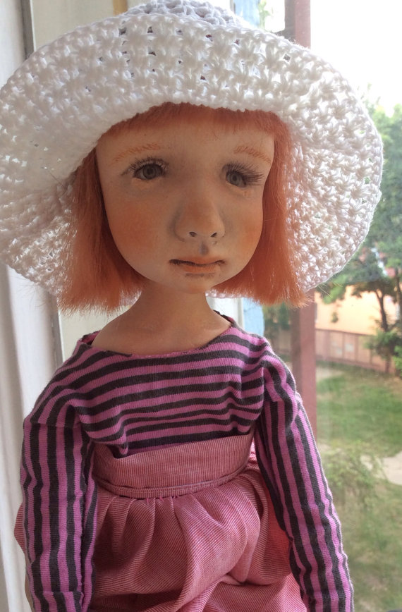 Handmade Art clay doll, OOAK Art Doll,ooak doll, paper clay doll,doll, doll handmade, Collectible do