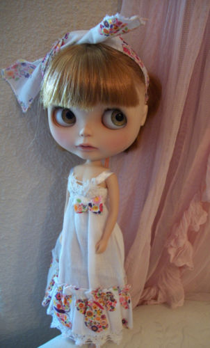RARE Designer Blythe Doll OOAK Sundress W/ Head Scarf By Juliettaexussetta