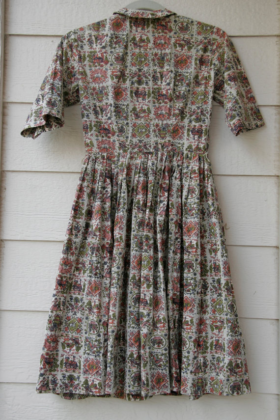 Preston Pre-teen dress girls size 12 vintage cotton day dress shirt dress small