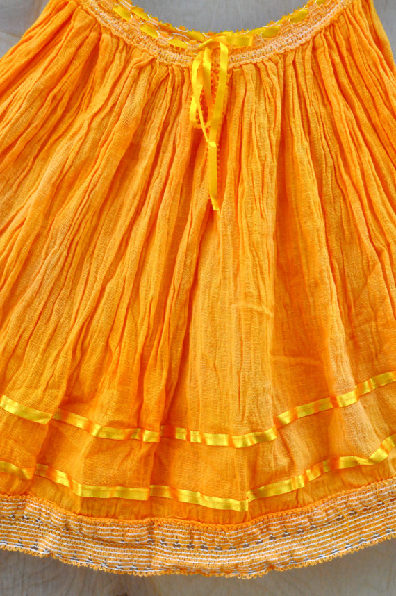 GIRLS Mexican Dress Pleated Cotton Gauze Mexican Sleeveless Spaghetti Straps Lace Ribbon size 5 to 1