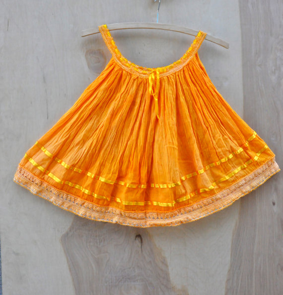 GIRLS Mexican Dress Pleated Cotton Gauze Mexican Sleeveless Spaghetti Straps Lace Ribbon size 5 to 1