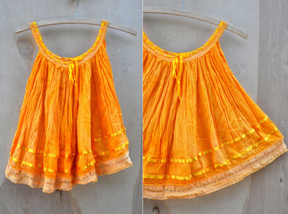 GIRLS Mexican Dress Pleated Cotton Gauze Mexican Sleeveless Spaghetti Straps Lace Ribbon size 5 to 1