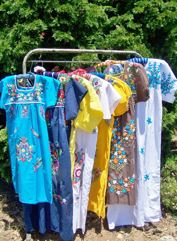 Child Mexican Dress, Girl Mexican dress, Blue Mexican dress, Youth Mexican dress