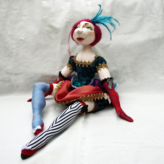OOAK Cloth Art Doll Lottie