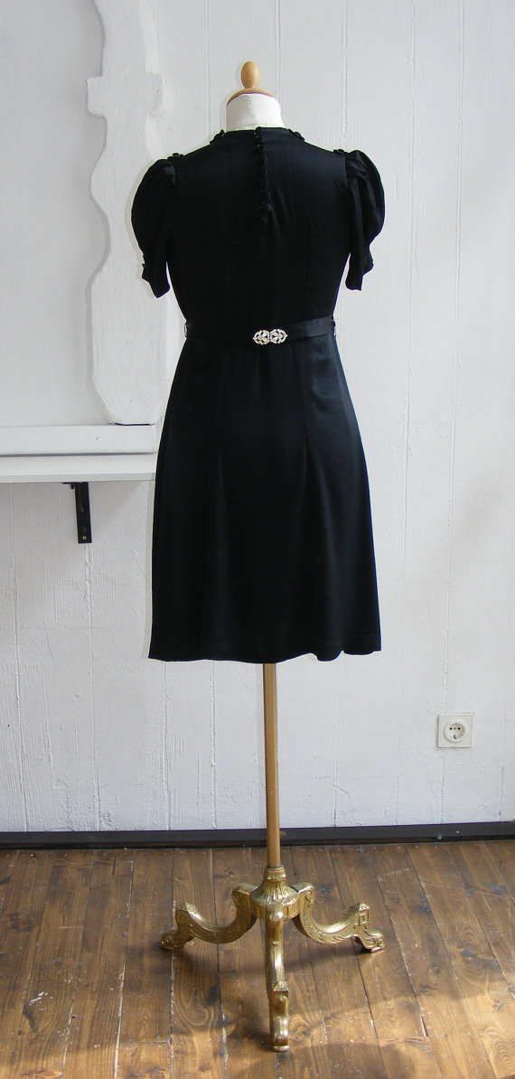 20s dress, art deco dress, black, size S