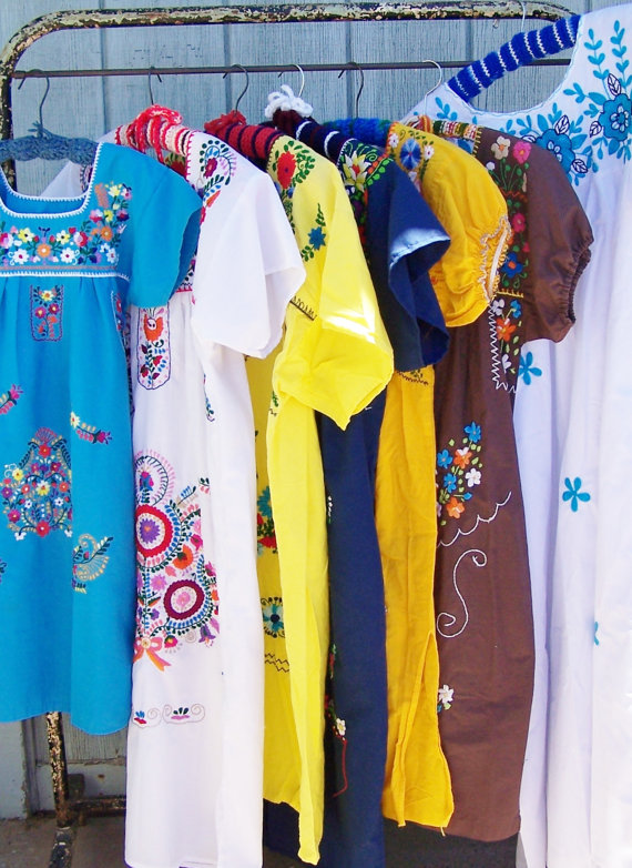 Child Mexican Dress, Girl Mexican dress, Blue Mexican dress, Youth Mexican dress