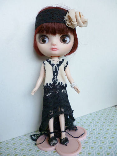 Custom Jackie Ramone Middie Blythe Doll Takara OOAK Flapper Girl 8" Art Doll
