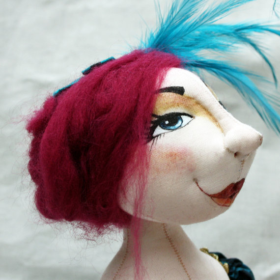 OOAK Cloth Art Doll Lottie