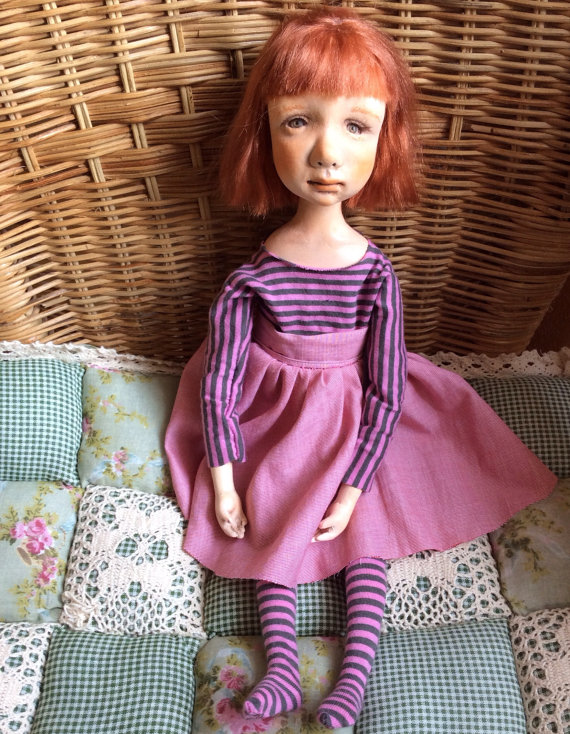 Handmade Art clay doll, OOAK Art Doll,ooak doll, paper clay doll,doll, doll handmade, Collectible do
