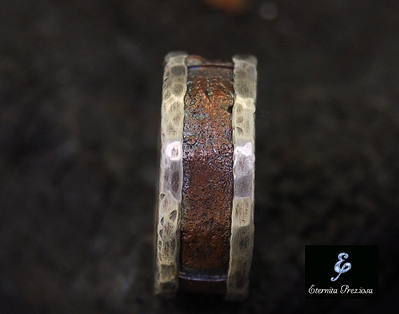 Copper Mens Ring, Mens Engagement Ring, Mens Wedding Band, Men's band Ring, Unique Anniversary Ring