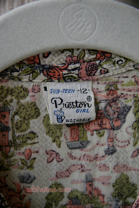 Preston Pre-teen dress girls size 12 vintage cotton day dress shirt dress small