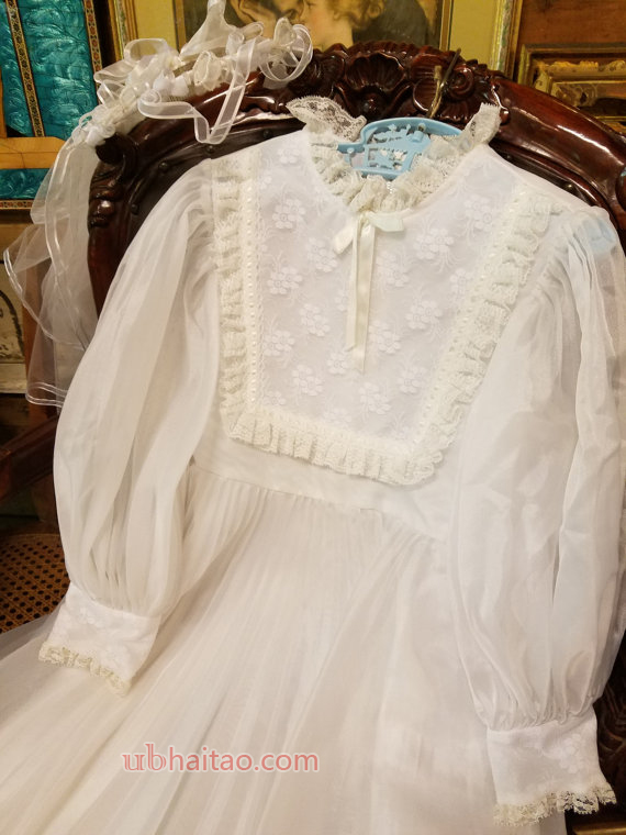 1970's Vintage Communion Dress and Vail