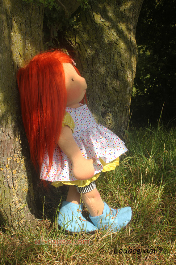 Waldorf inspired doll called Sienne , 18" tall