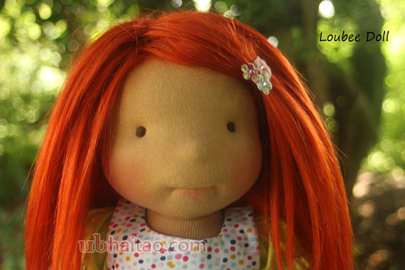 Waldorf inspired doll called Sienne , 18" tall