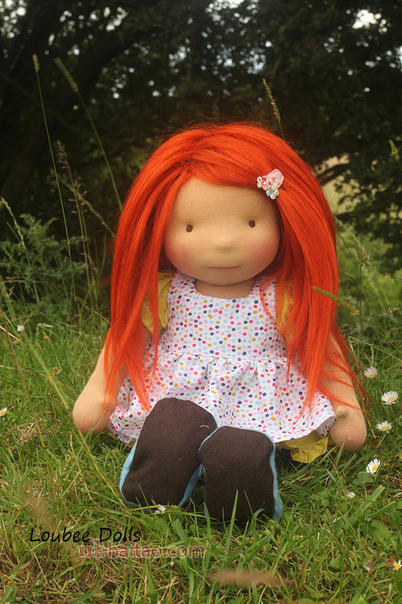 Waldorf inspired doll called Sienne , 18" tall