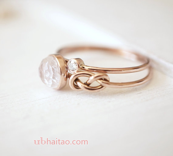 Moonstone Ring, Infinity Knot Ring, Engagement Ring, Blue Moonstone Jewelry, Gift for her, Promise R