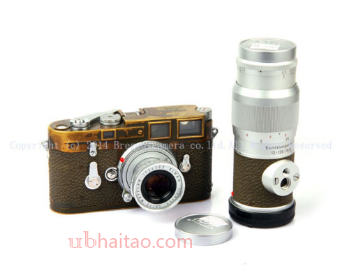 Early type Leica M3 olive MILITARY w/Elmar 50mm f/2.8 + Hektor 135mm f/4.5