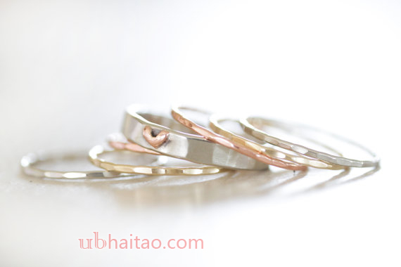 Stacking Rings / Heart Ring / Gold Stack / Stacking Rings Silver / Stacking Rings Silver / Ring Set