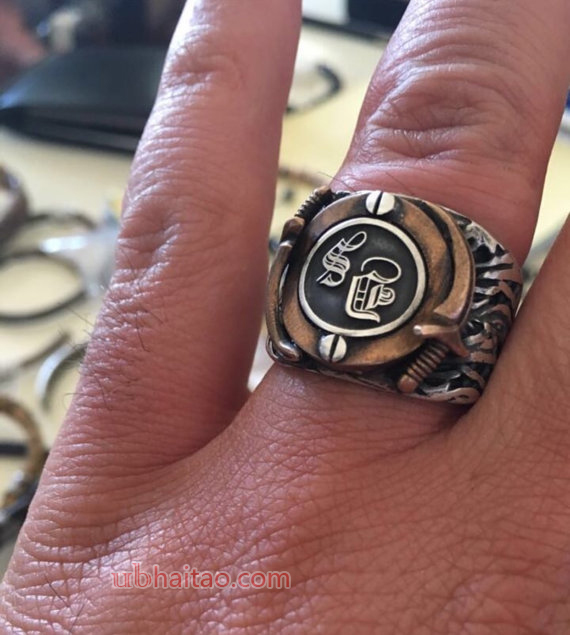 Rings jewelry mens ring custom name monogram initial mens personalized wedding gift knife mens gift