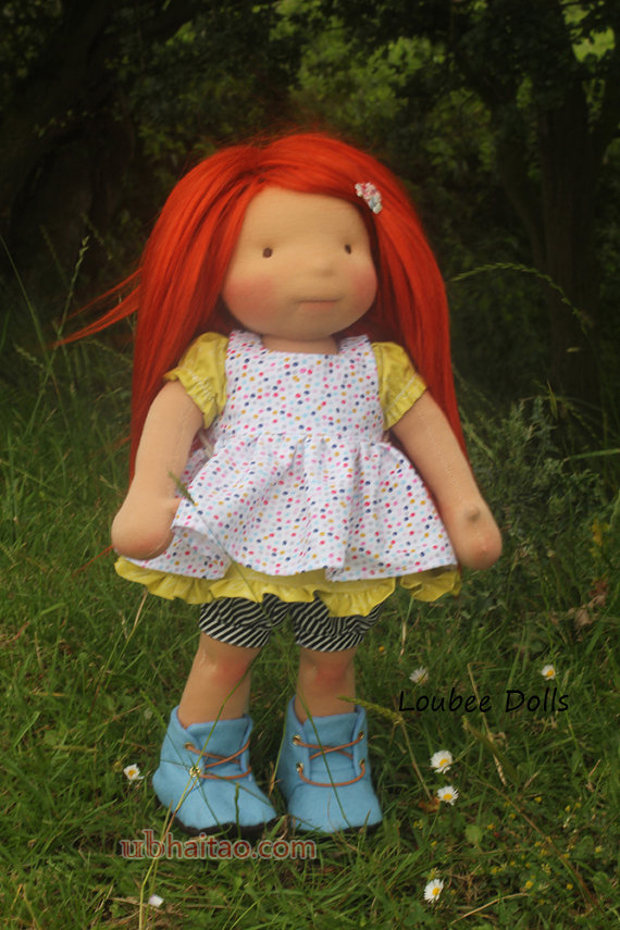 Waldorf inspired doll called Sienne , 18" tall