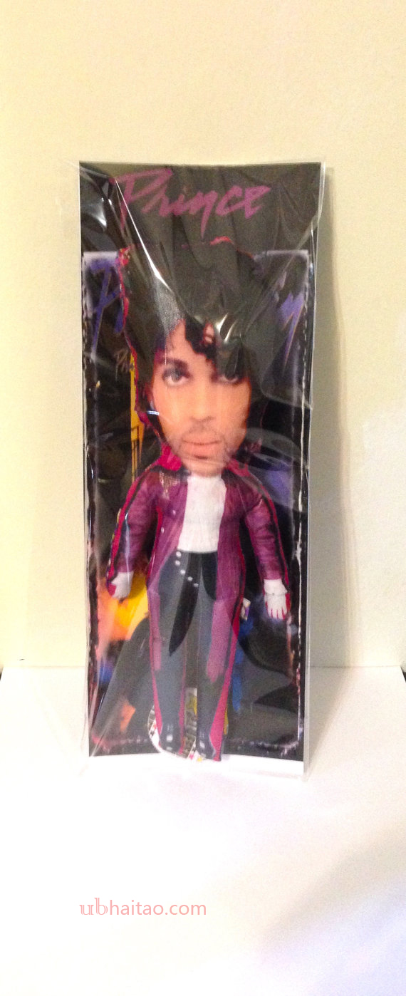 Prince Purple Rain Stuffed Star toy Custom doll Handmade