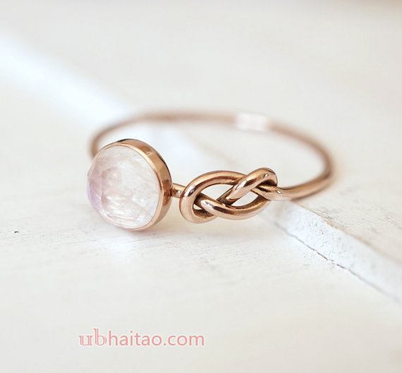 Moonstone Ring, Infinity Knot Ring, Engagement Ring, Blue Moonstone Jewelry, Gift for her, Promise R